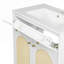 Meuble-lavabo de 30 pouces avec lavabo en céramique, structure en bois massif, tablette réglable et panneaux avant en rotin pour un rangement élégant-39262594