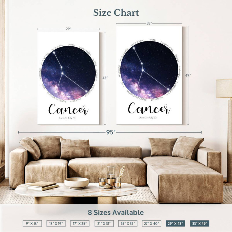 Adella Cancer Star Constellation, 48" H x 32" W