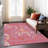 Washable Floral Indoor / Outdoor Rug-1812598595