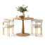 Ensemble de table de salle à manger pour 2 personnes avec table ronde et 2 fauteuils rembourrés en chenille-132839997