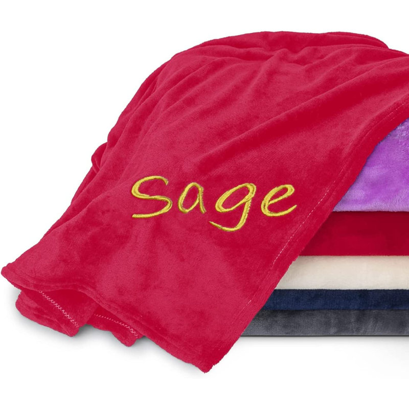 Couverture personnalisée en molleton doux, Rouge, Oui, 40 x 60 pouces
