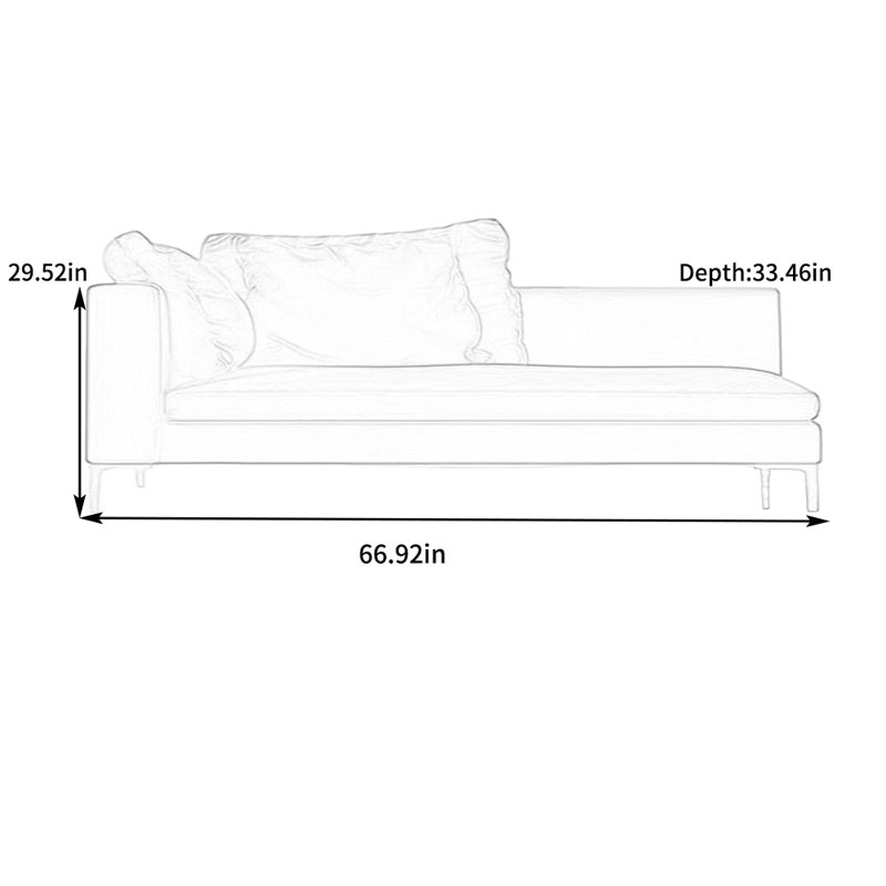 Fauteuil inclinable en velours éponge très extensible, Orienté à gauche (vu de face)