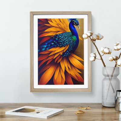 Contemporary Peacock 1 Piece Single Picture Frame Painting