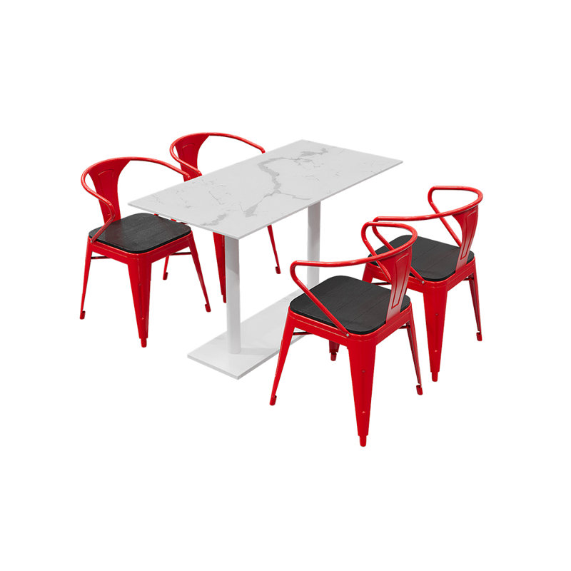 Ensemble de table et chaises de style industriel ensemble rectangulaire L 23,7 po x l 47,3 po, 5