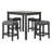 5 Piece Transitional Counter Dining Set, 36-inch Square Dining Table with 4 Tufted Counter Height Stools-1038724559-1038724553