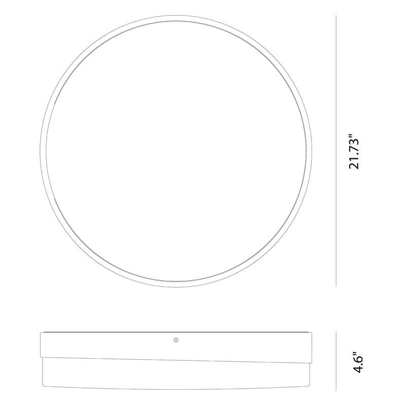 Plafonnier encastré 1 lumière DEL 22 po