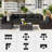 7-Piece Patio Conversation Sets, Outdoor Rattan Wicker Sectional Sofa with Tea Table & Cushions-765336744