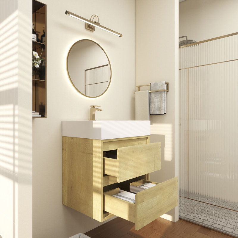Base de meuble-lavabo Victoria seulement, Chêne clair