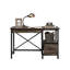 Bureau en bois de style industriel rustique, chêne foncé-1859526655