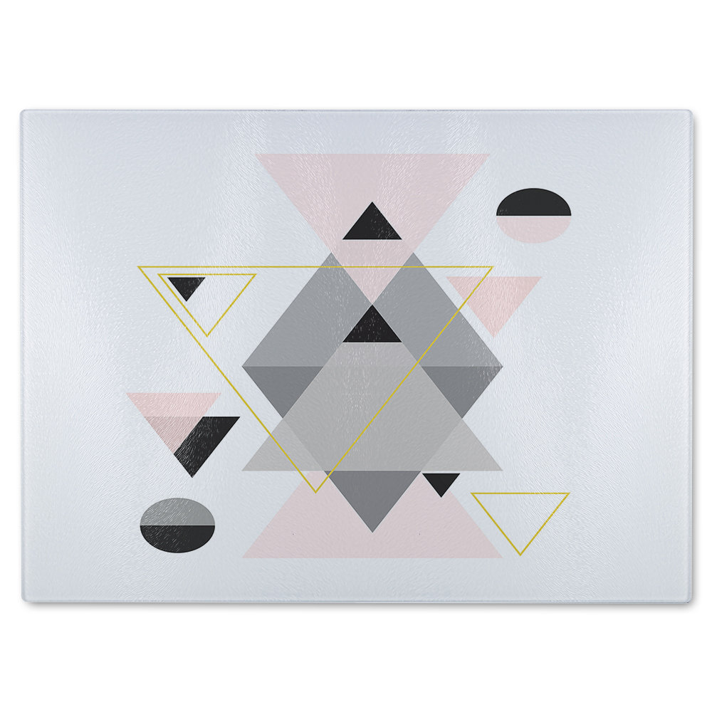 Geometric Triangles Glass Chopping Board
