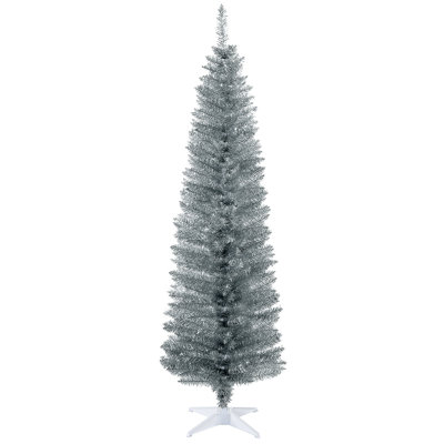 Arbre de Noël artificiel 6 pi avec arbre de Noël mince 6 pi avec 390 branches réalistes et base en plastique