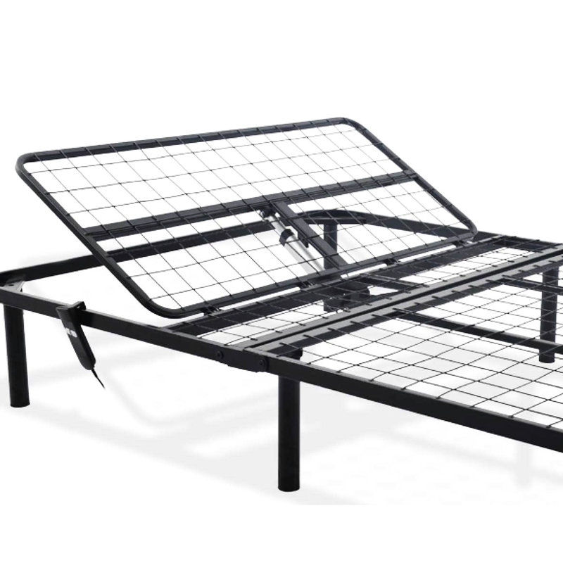 Grand lit réglable avec option tête haute, solide et fiable, largeur de 42,52 po, base en acier noir seulement, poids de 850 lb, installation facile,