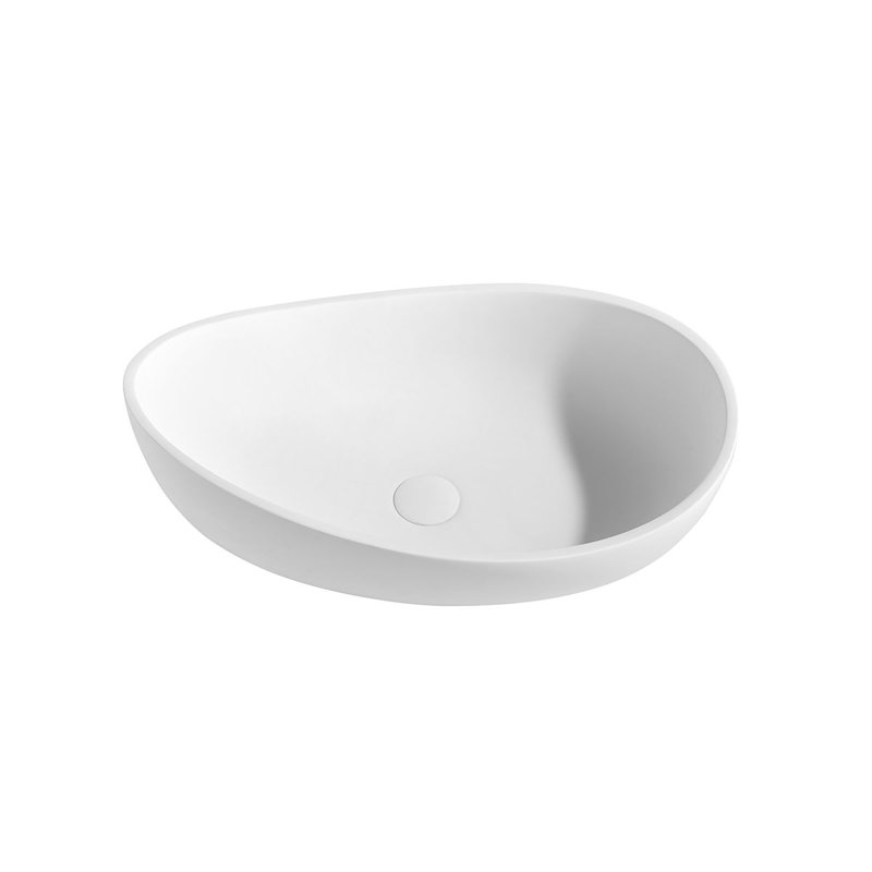 Ebern Designs 60mm L x 37mm W Natural Stone Oval Sink