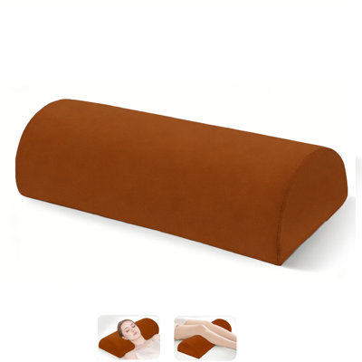 Coussin pour les genoux pour le sommeil du dos, coussin de traversin en mousse à mémoire de forme demi-lune pour les jambes, coussin sous le genou pour soulager les douleurs au dos et aux hanches, confort pour la cheville et les pieds, housse lavable à la machine, orange