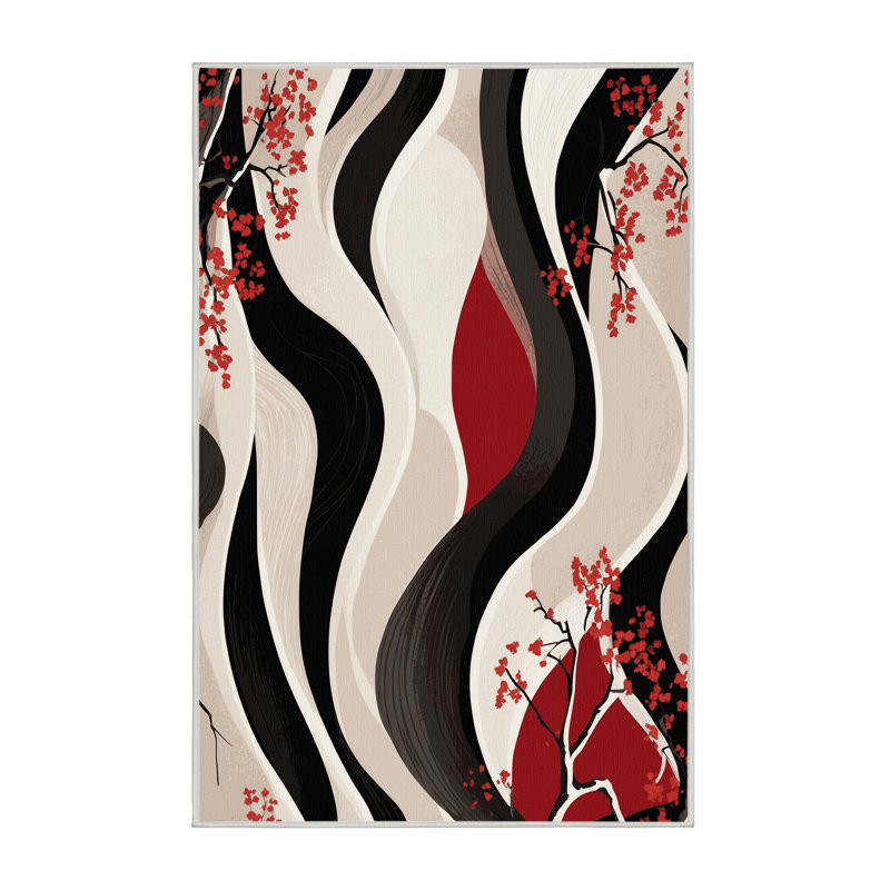 Sakura Swirl Rug, Rectangle 4' x 6'