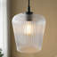 Luminaire suspendu filaire 1 lumière Leandro, finition noir mat avec verre fumé nervuré-1911114163-1911114166-1911114167