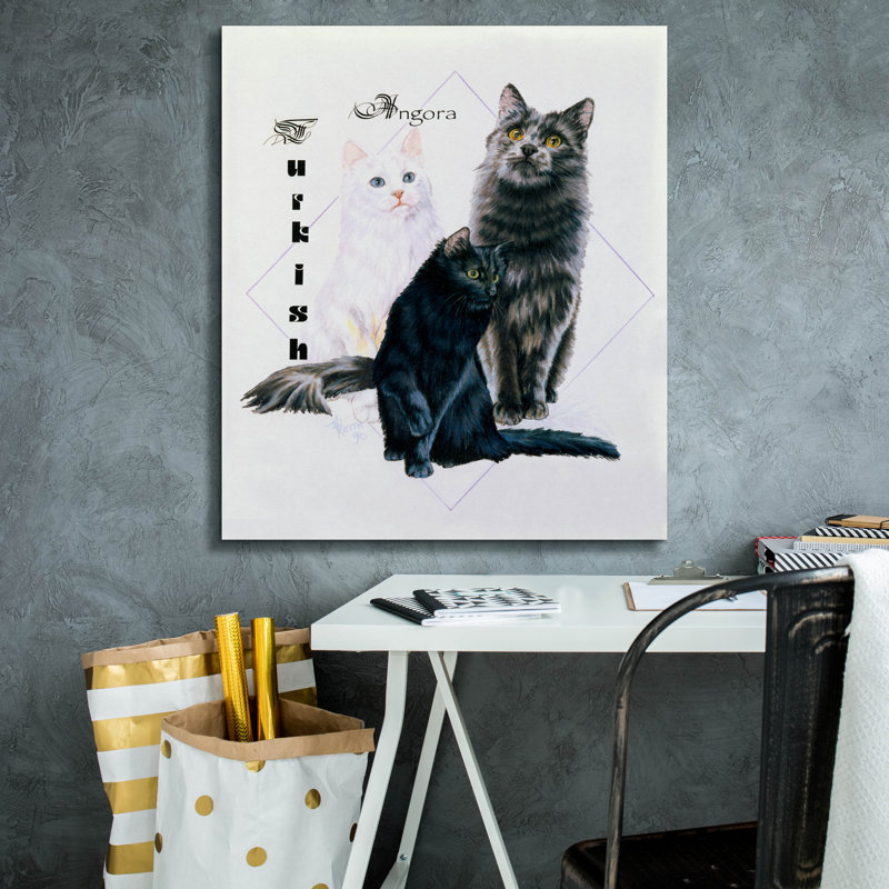 «Turkish Angora» par Barbara Keith sur, H 30 po x l 26 po x P 1,5 po