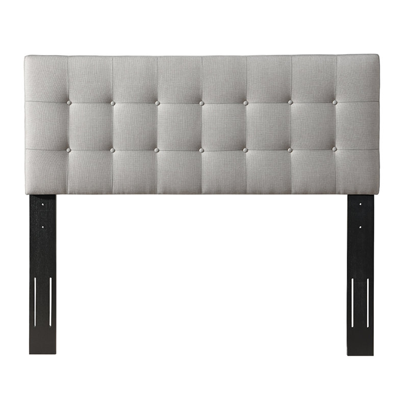 Upholstered Panel Headboard, King, Gray