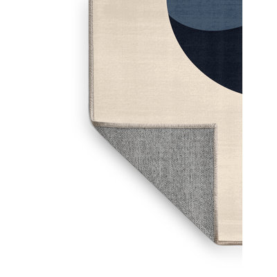 Tapis gris lavable à la machine Aedan Blueberry