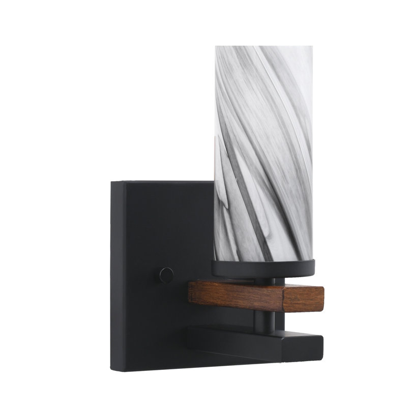 Applique murale Belmont, Noir mat/brun
