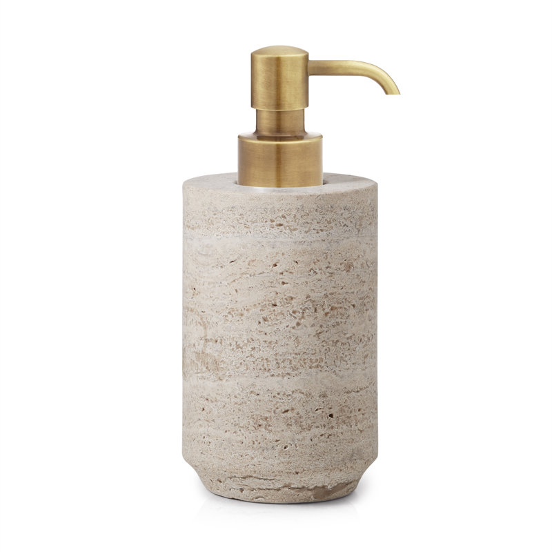Aztec Marble Soap Dispenser, Burnished Brass