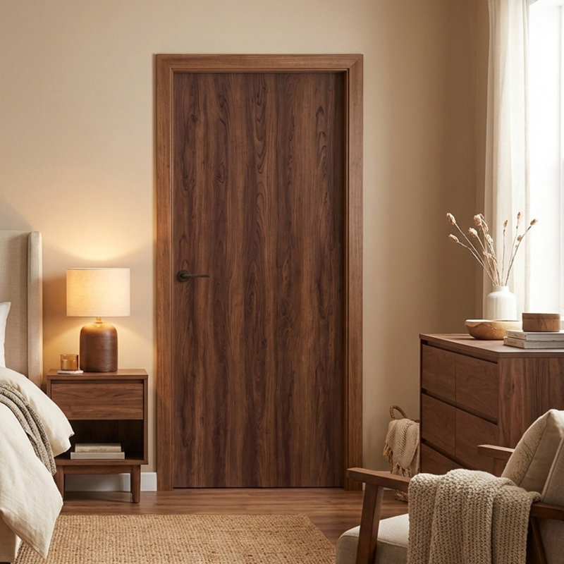 30" X 80" Walnut Wood Texture Flush Hollow Core Interior Door Slab | Gift Idea