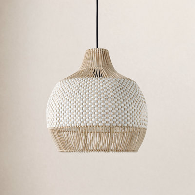 Caden 1 - Light Black Two-Toned Rattan Fixture Pendant