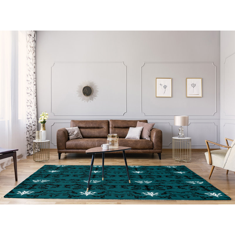 Damask Indoor Rug, Rectangle 9' x 12'