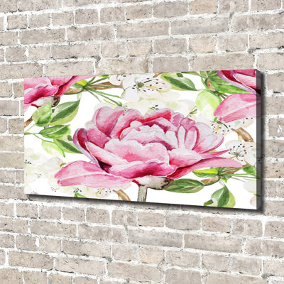 Peonies 1 Piece Wrapped Canvas Wall Art