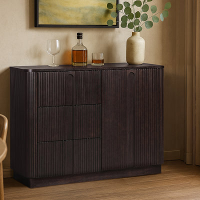 Potomac 3 Drawer 1 Door Wood Sideboard with Adjustable Shelf Storage Cabinet