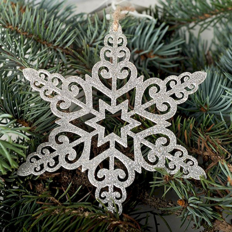 Ornement en forme de flocon de neige, Argent
