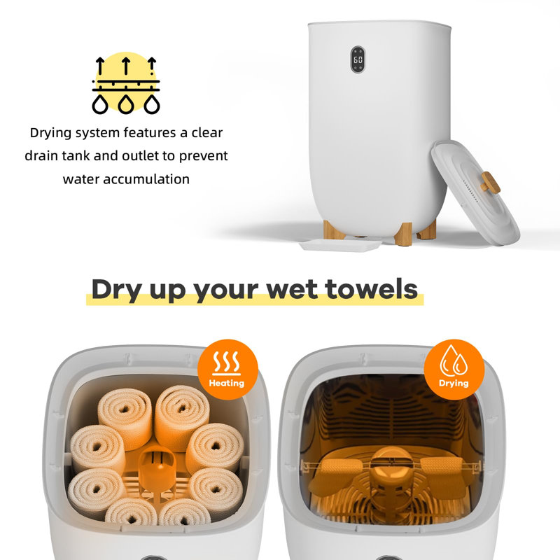 Armoire chauffe-serviettes 35 L, support de séchage et de chauffage rapide 900 W avec minuterie, chauffe-spa à arrêt automatique pour la salle de bain, la maison et les voyages