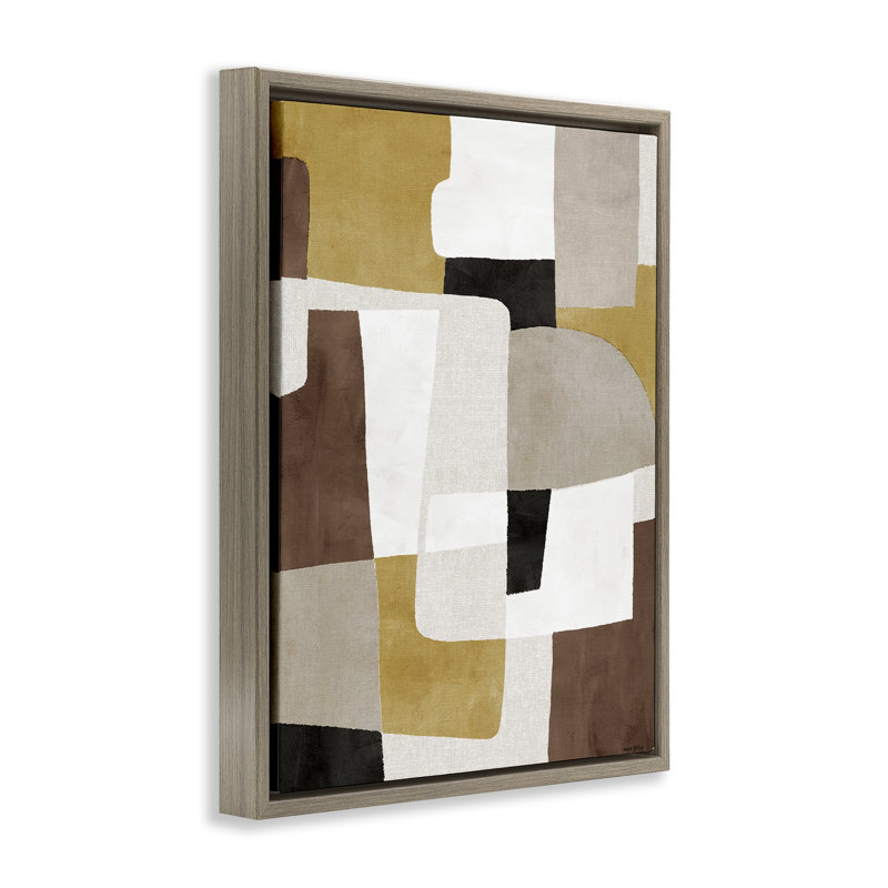 Cadre flottant à formes géométriques Funky Boho, design par Amber Sterling, H 31 po x l 25 po, Cadre flottant orme Montalcino