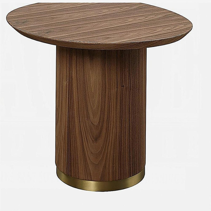 Walnut End Table with Pedestal