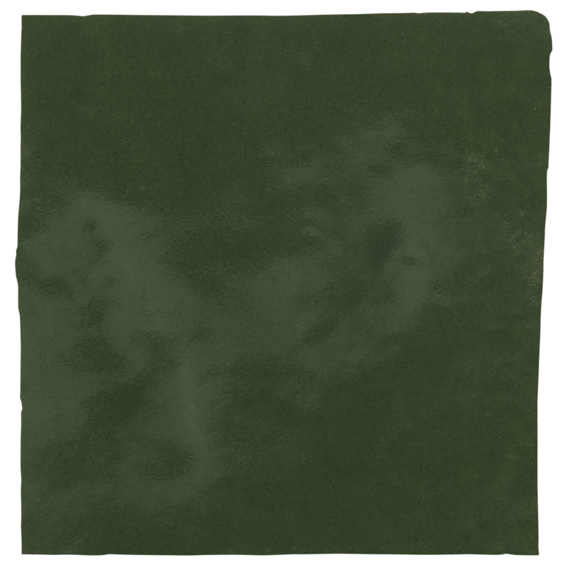 Virello 4x4 Glossy Ceramic Wall Tile, Forest Green