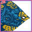Tapisserie murale motif floral bleu et jaune - fleurs-1943765571