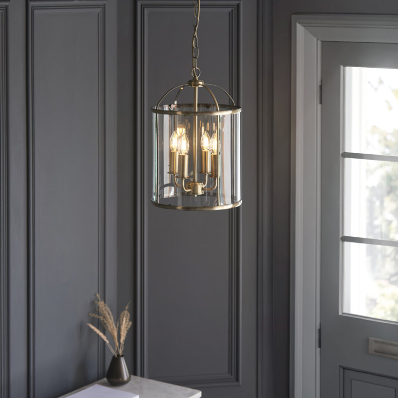 Bearse 4 - Light Lantern Pendant, Antique Brass