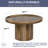 Round Mango Wood Coffee Table with Rimmed Bowl Top & Sturdy Pedestal Base, 27.5” Wide