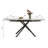 Retractable Sintered Stone Dining Table, Modern Rectangular Design, With Carbon Steel Legs At The Bottom, 71 Inches Suitable For 6-8 Seats (White)-1394164992
