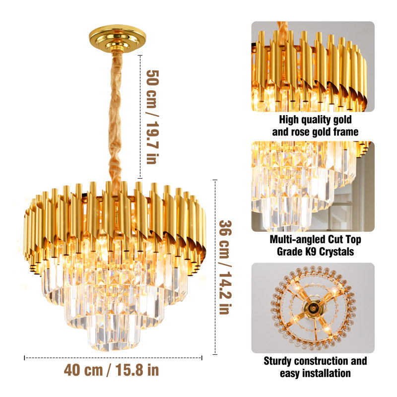 LED-Kronleuchter Bhagwan, Rose Gold