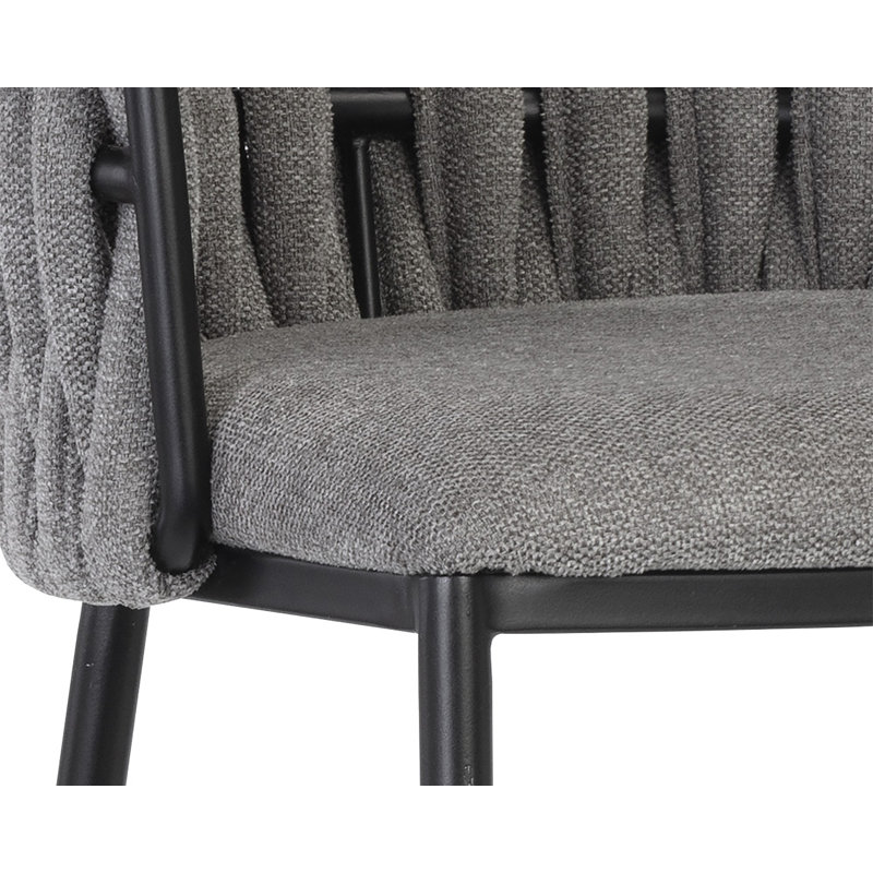 Sarai Barstool - Belfast Koala Grey, Dark Gray Performance Basketweave, Bar Stool (30” Seat Height)