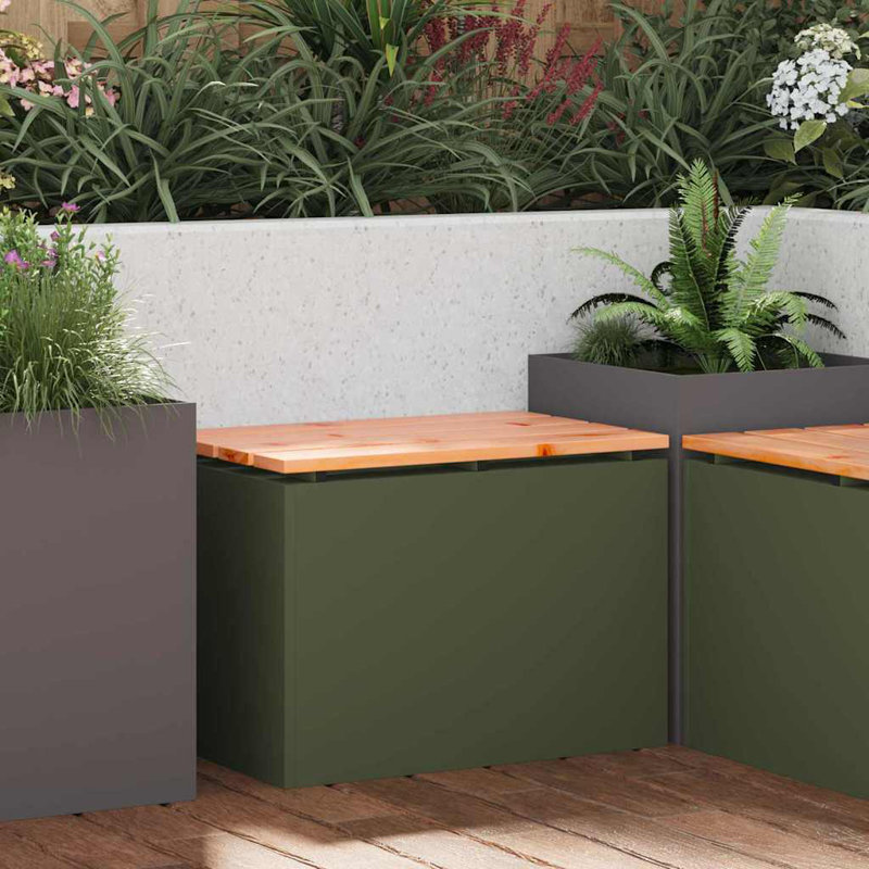 Outdoor Bench, 43cm H x 60cm W x 40cm D, Olive Green