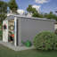 Remise de rangement extérieure 10 x 10 pi, grandes remises à outils en métal avec une structure de cadre actualisée et des portes verrouillables, remise de jardin pour la cour de jardin, gris