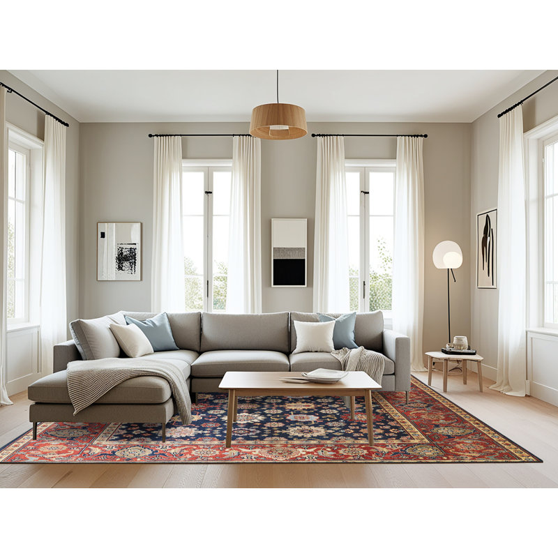 Tapis oriental rouge et bleu, Rectangle 8 pi x 12 pi