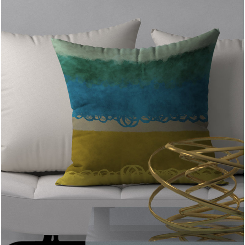 Housse de coussin carrée décorative et détrempe chic, 18 po x 18 po