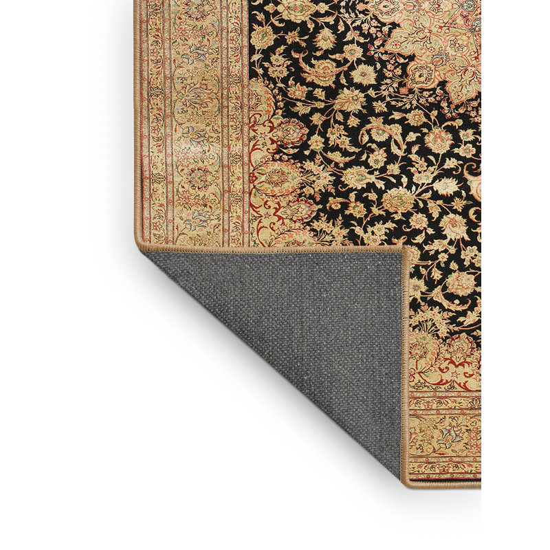 Tapis décoratif beige oriental demi-Lee, Rectangle 6 pi x 9 pi