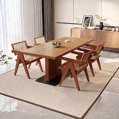 Solid wood ash dining table set