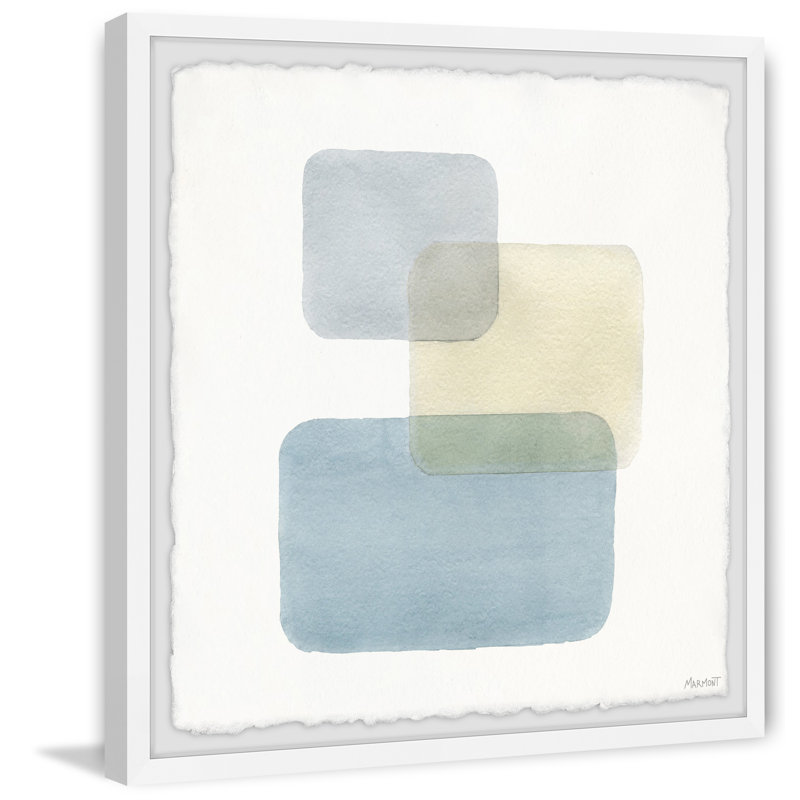 Indigo Patch - Single Picture Frame Painting, 51cm H x 51cm W x 3.81cm D