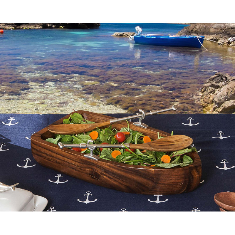 Sea And Shore Wood Salad Bowl
