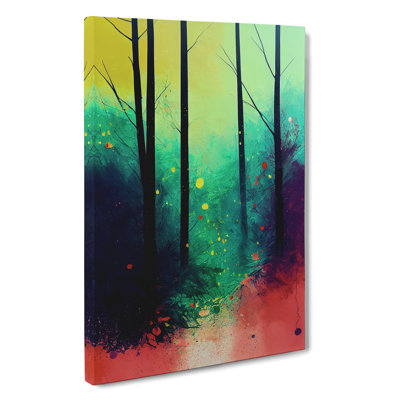 Splashed Paint Forest No.6 - Wrapped Canvas